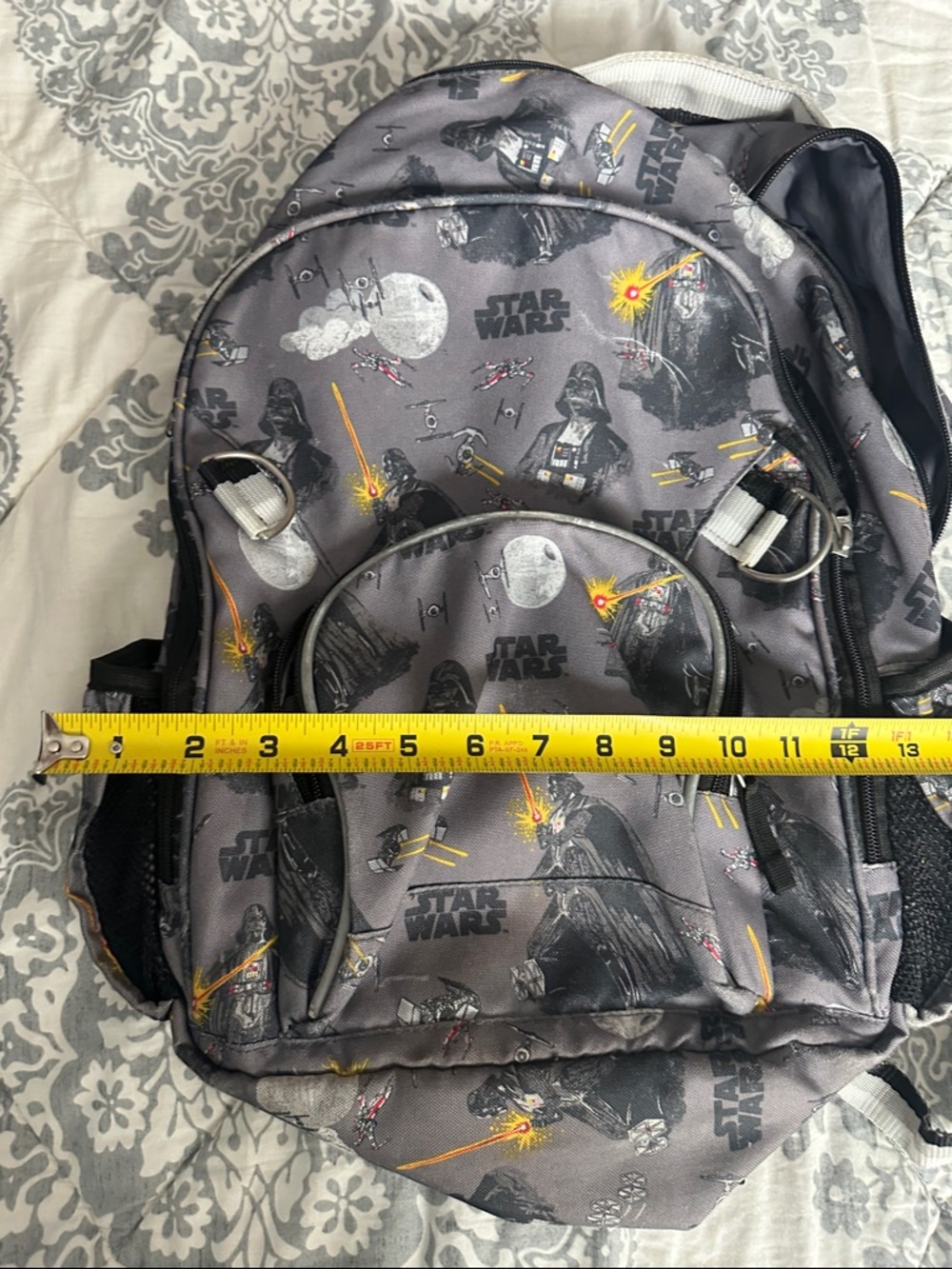 Potter Barn Star Wars Gray Darth Vader Print Backpack - Picture 10 of 11